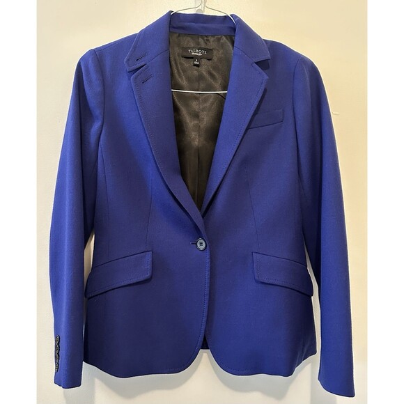 Talbots Jackets & Blazers - Talbots Wool Blend Blazer Women’s Size 6 Royal Blue One Button Lined Career